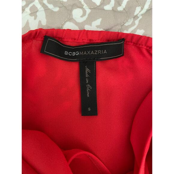 BCBGMAXAZRIA Casli Halter Romper in Coral with Pockets Small - Picture 5 of 9